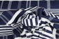 Mobile Preview: Jersey Jaquard "Lurex Stripe" blau / weiß / silber
