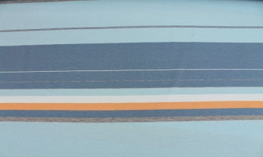 Jersey „Summer Stripes" apricot / blau / silber