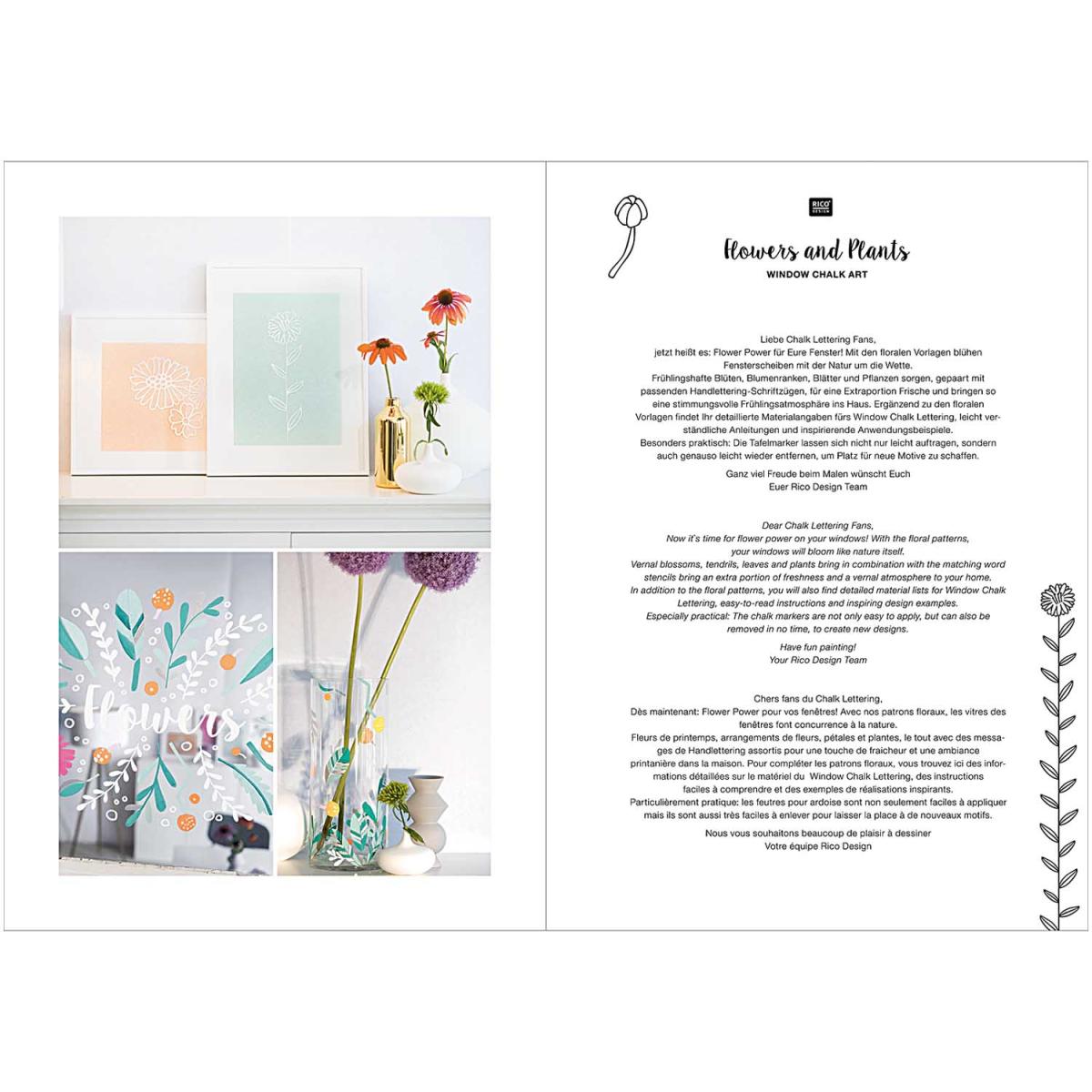Rico Design Vorlagenmappe Flowers and Plants Fenster- und Glasmalerei mit Kreidestiften Rico Design Vorlagenmappe Flowers and Plants Fenster- und Glasmalerei mit Kreidestiften