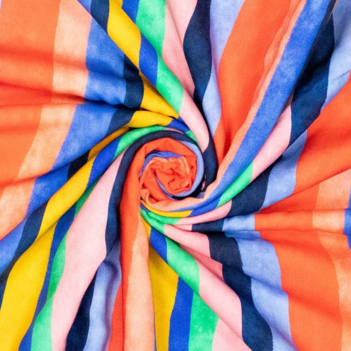 Viskose Lyocell bunte Streifen Viskose Lyocell bunte Streifen