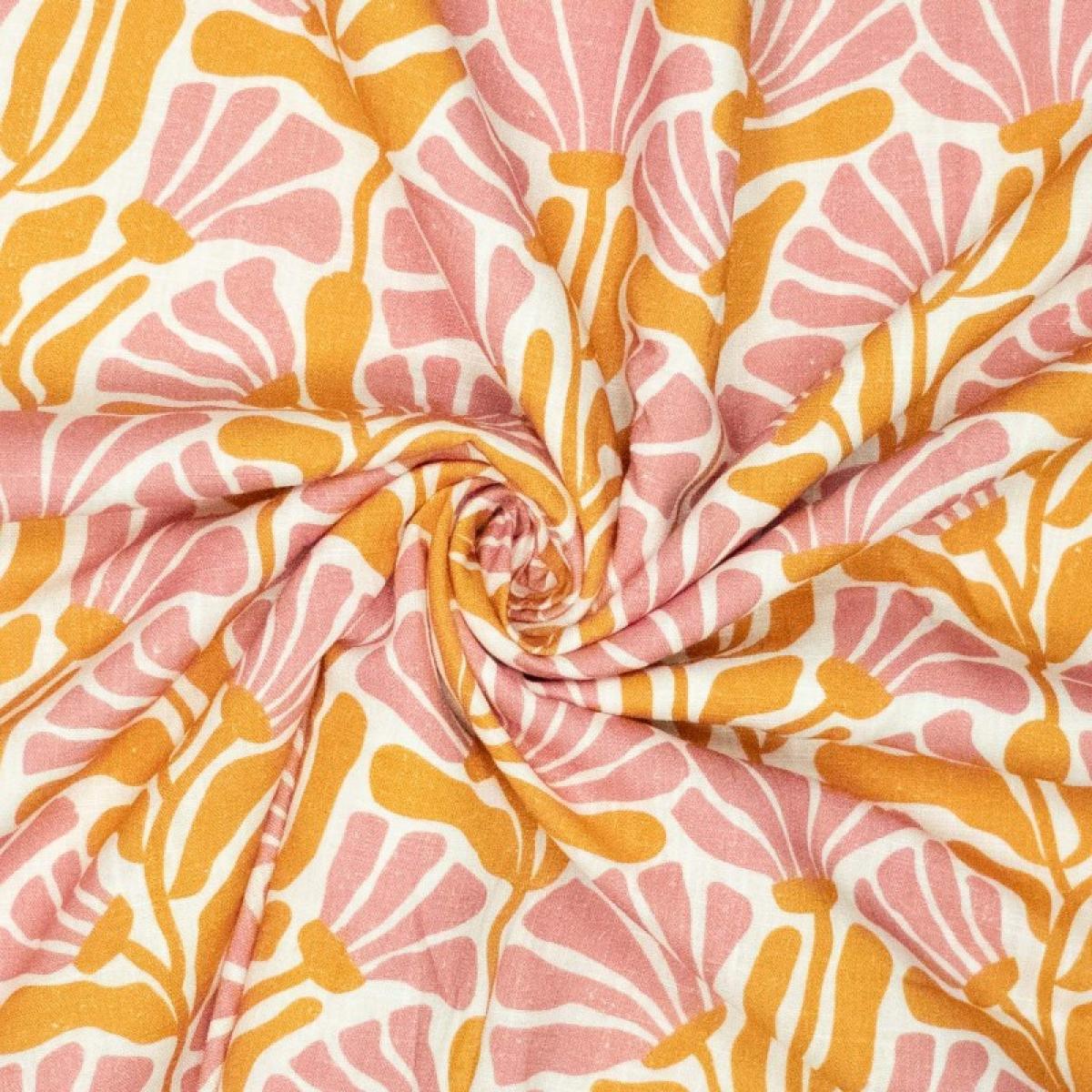 Viskose Leinen - bunte Blumen - Viskoseleinen Viskose Leinen - bunte Blumen - Viskoseleinen