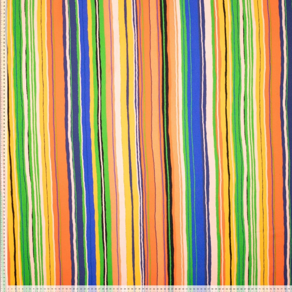 Viskose Twill - bunte Streifen Viskose Twill - bunte Streifen