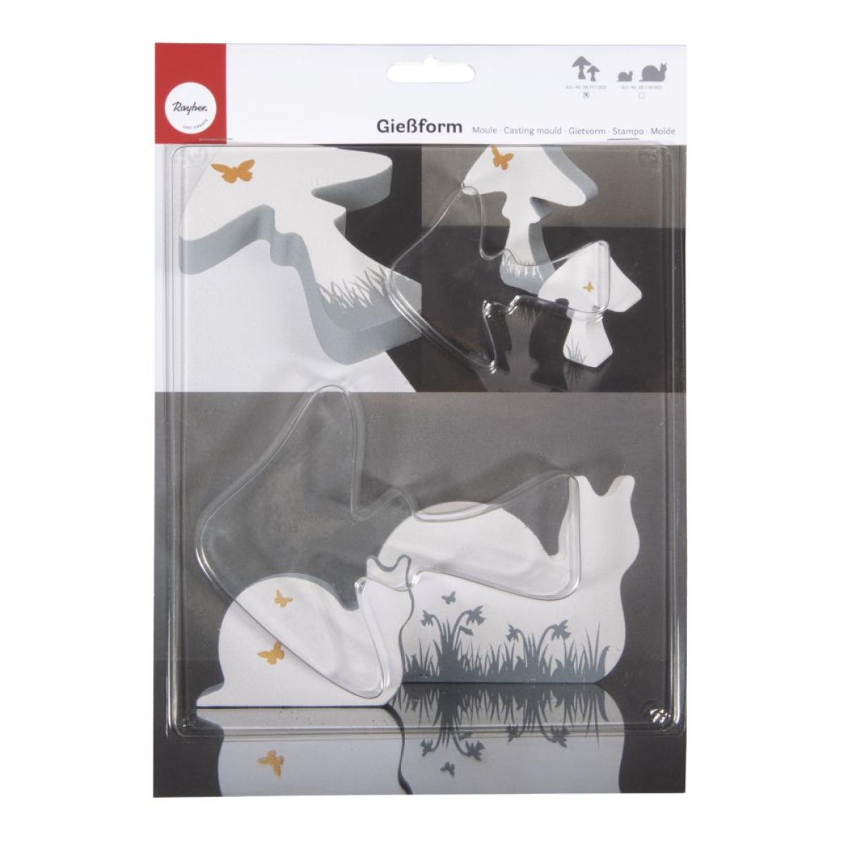 PET Gießform Pilze Rayher 14,5x12x2cm+8,5x7x2cm PET Gießform Pilze Rayher 14,5x12x2cm+8,5x7x2cm