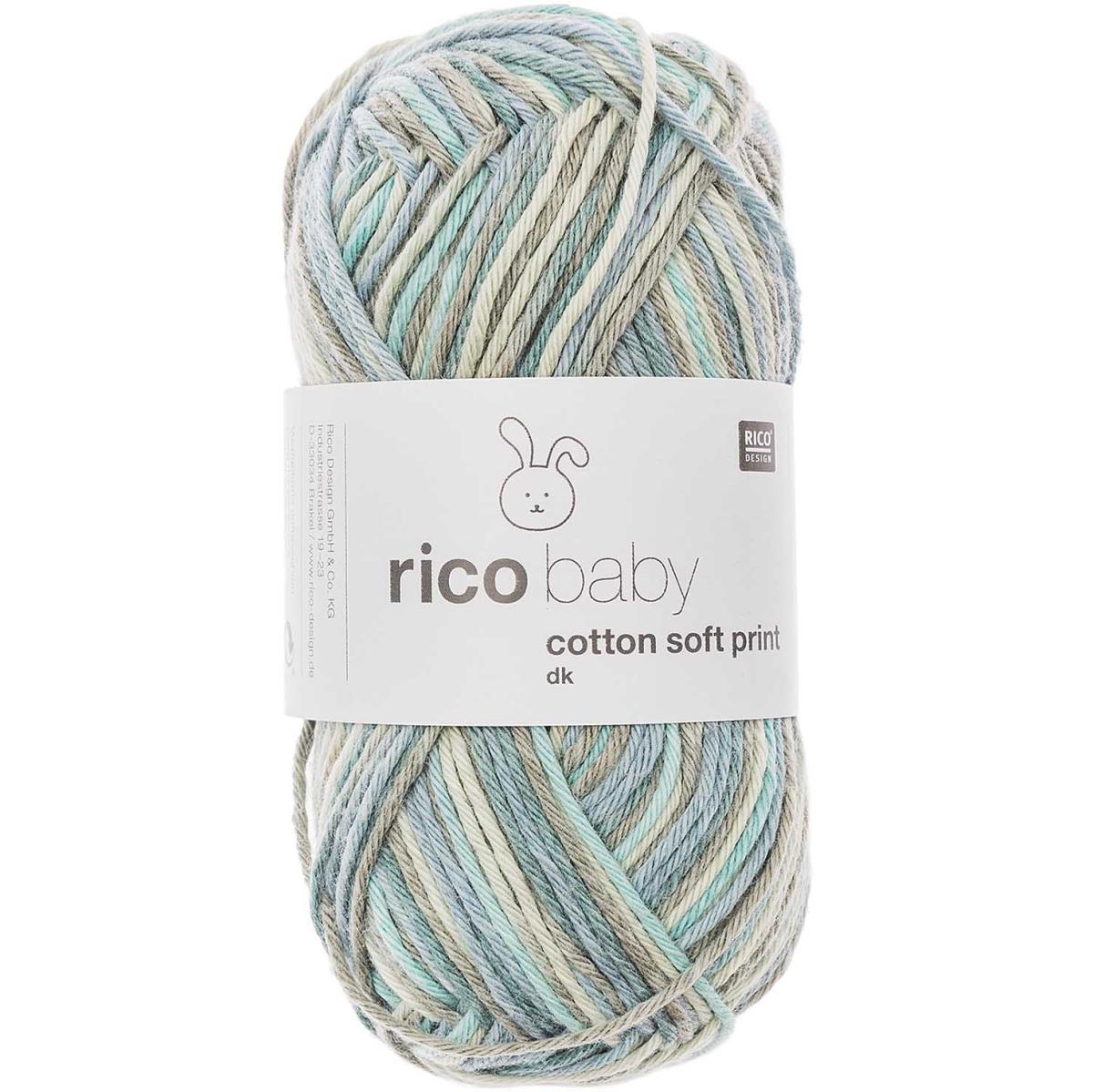 Rico Design Baby Cotton Soft Print dk 50g 125m grau/türkis