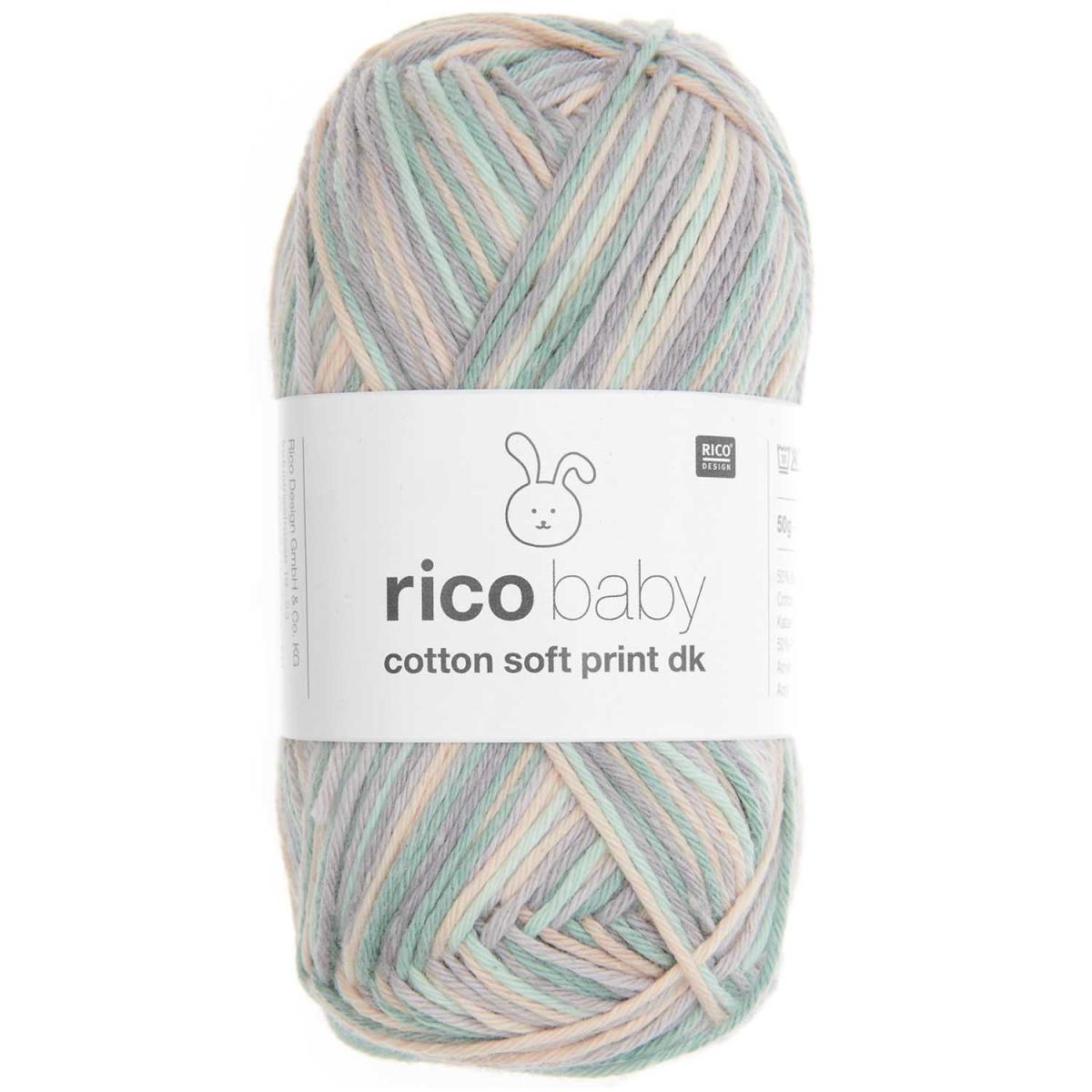 Rico Design Baby Cotton Soft Print dk 50g 125m mauve-aqua Rico Design Baby Cotton Soft Print dk 50g 125m mauve-aqua