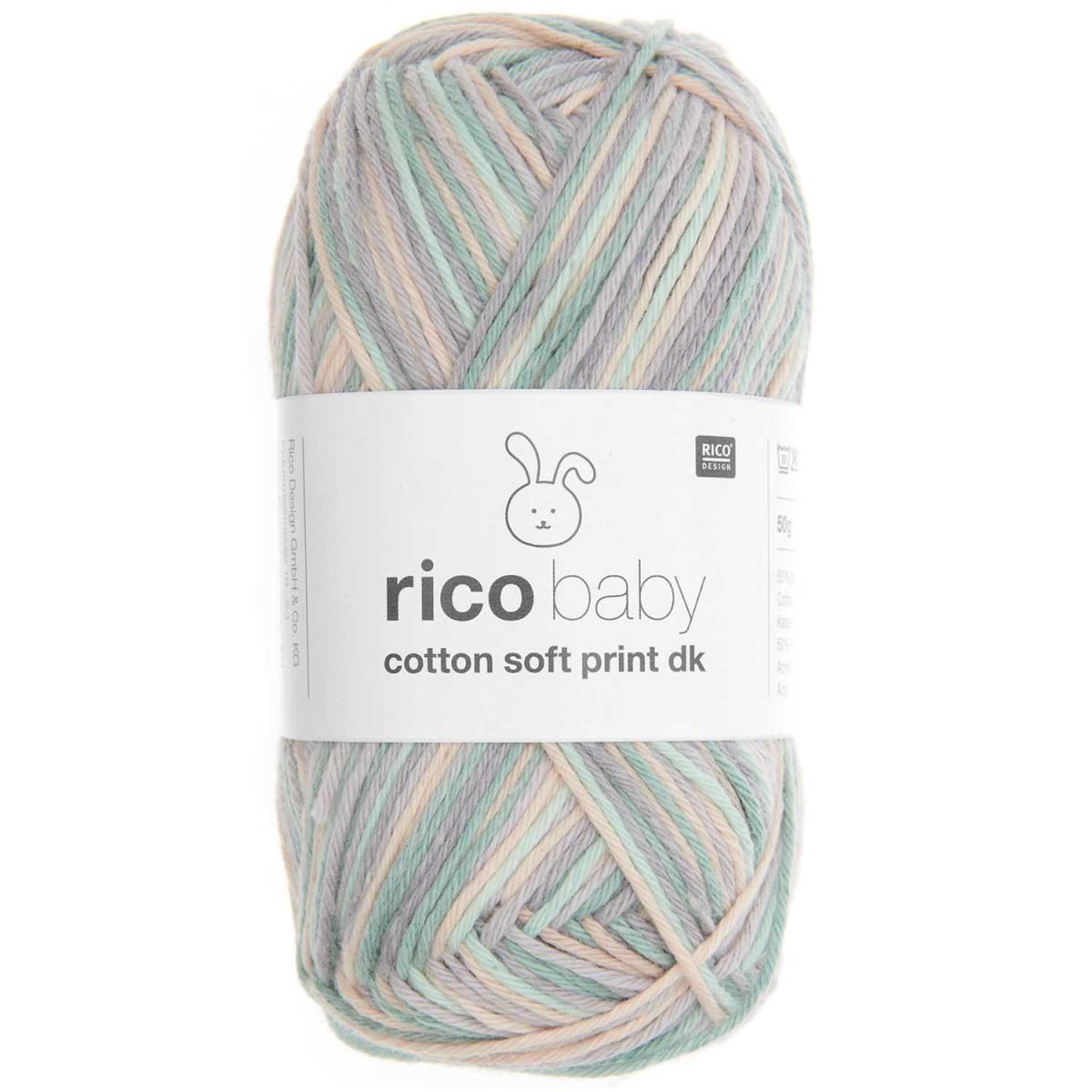 Rico Design Baby Cotton Soft Print dk 50g 125m mauve-aqua