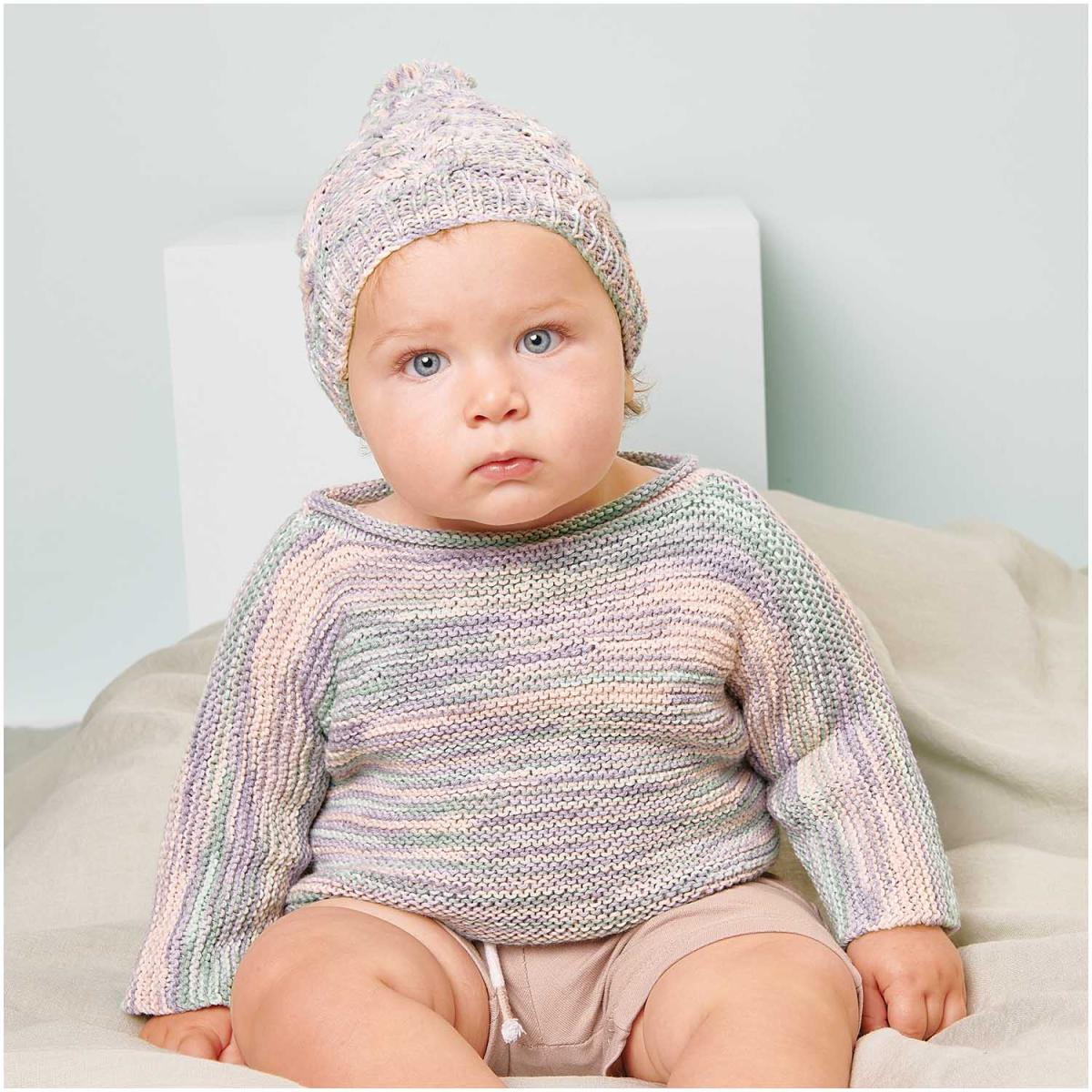 Rico Design Baby Cotton Soft Print dk 50g 125m mauve-aqua Rico Design Baby Cotton Soft Print dk 50g 125m mauve-aqua