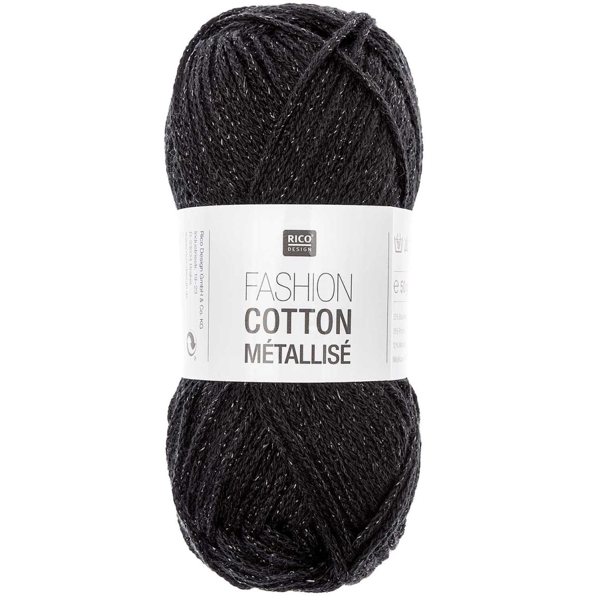 Rico Design Fashion Cotton Métallisé 50g 130m onyx