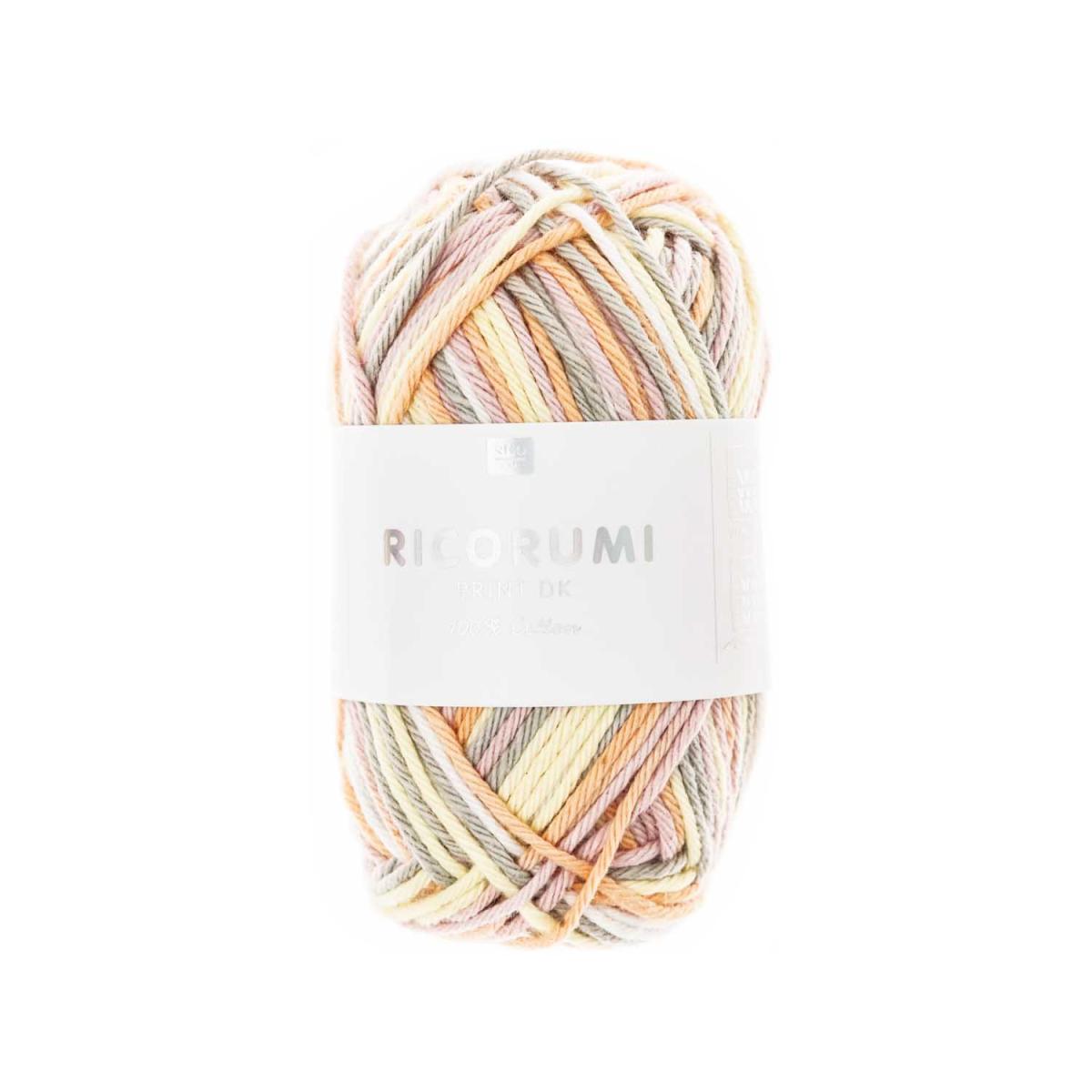 Ricorumi DK Häkelgarn Farbe 001 print rosa-gelb