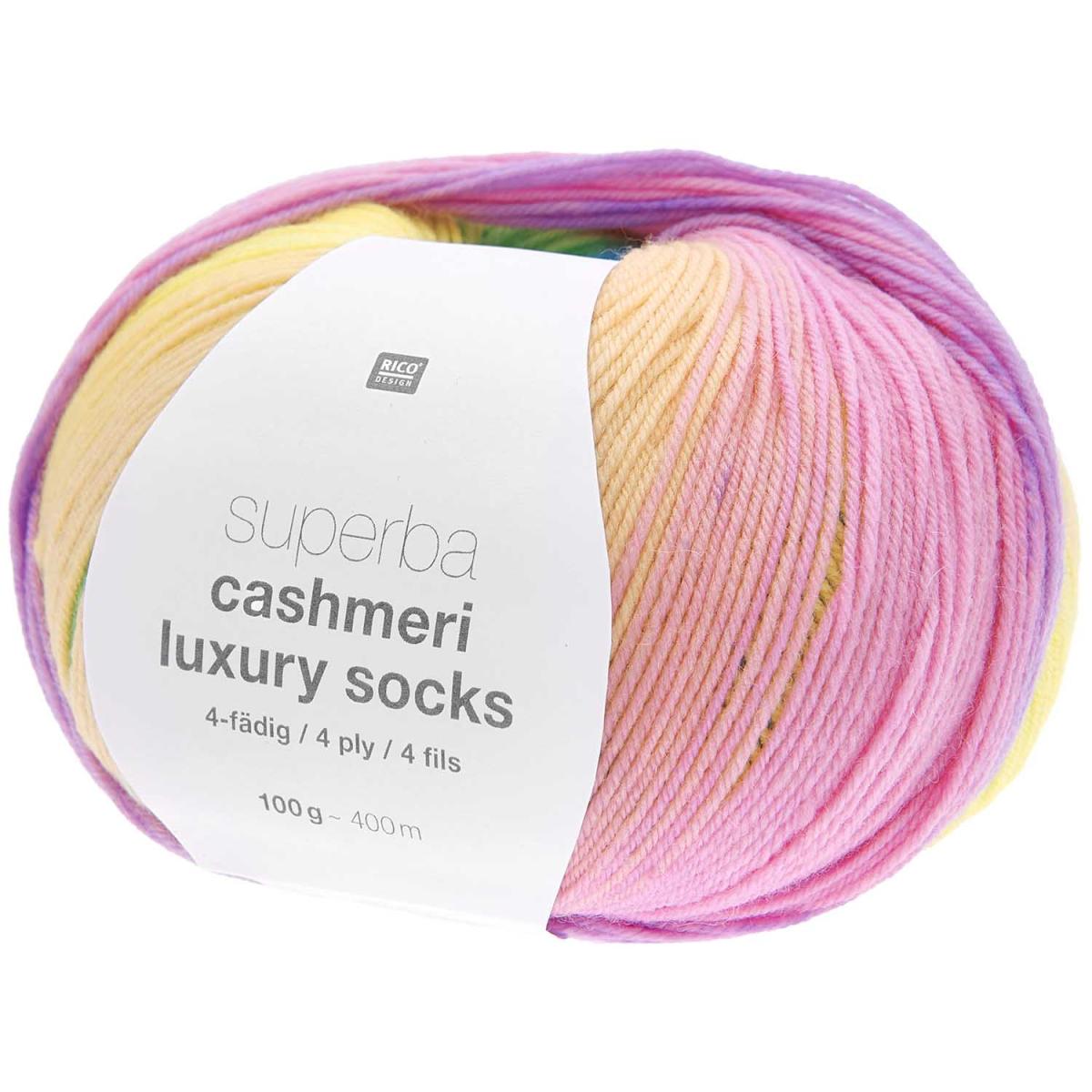 Rico Design Superba Cashmeri Luxury Socks 4fädig 100g 400m - rainbow