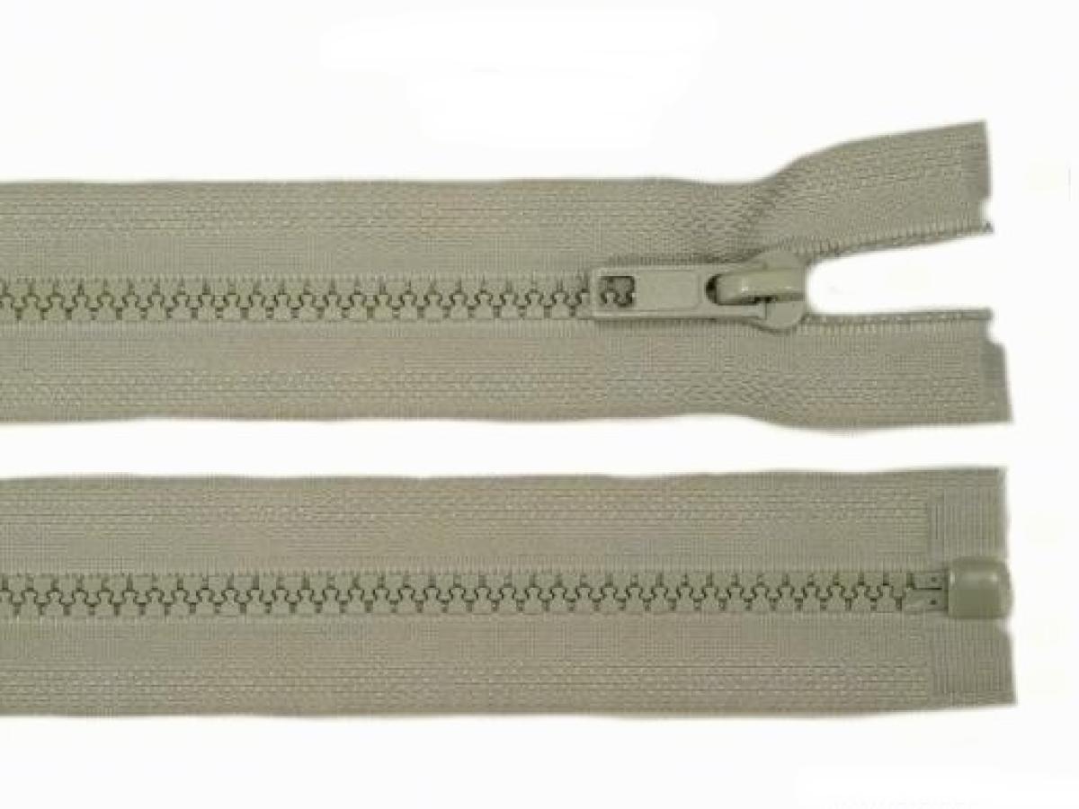 Teilbarer Reißverschluss 65cm - hellgrau Teilbarer Reißverschluss 65cm - hellgrau