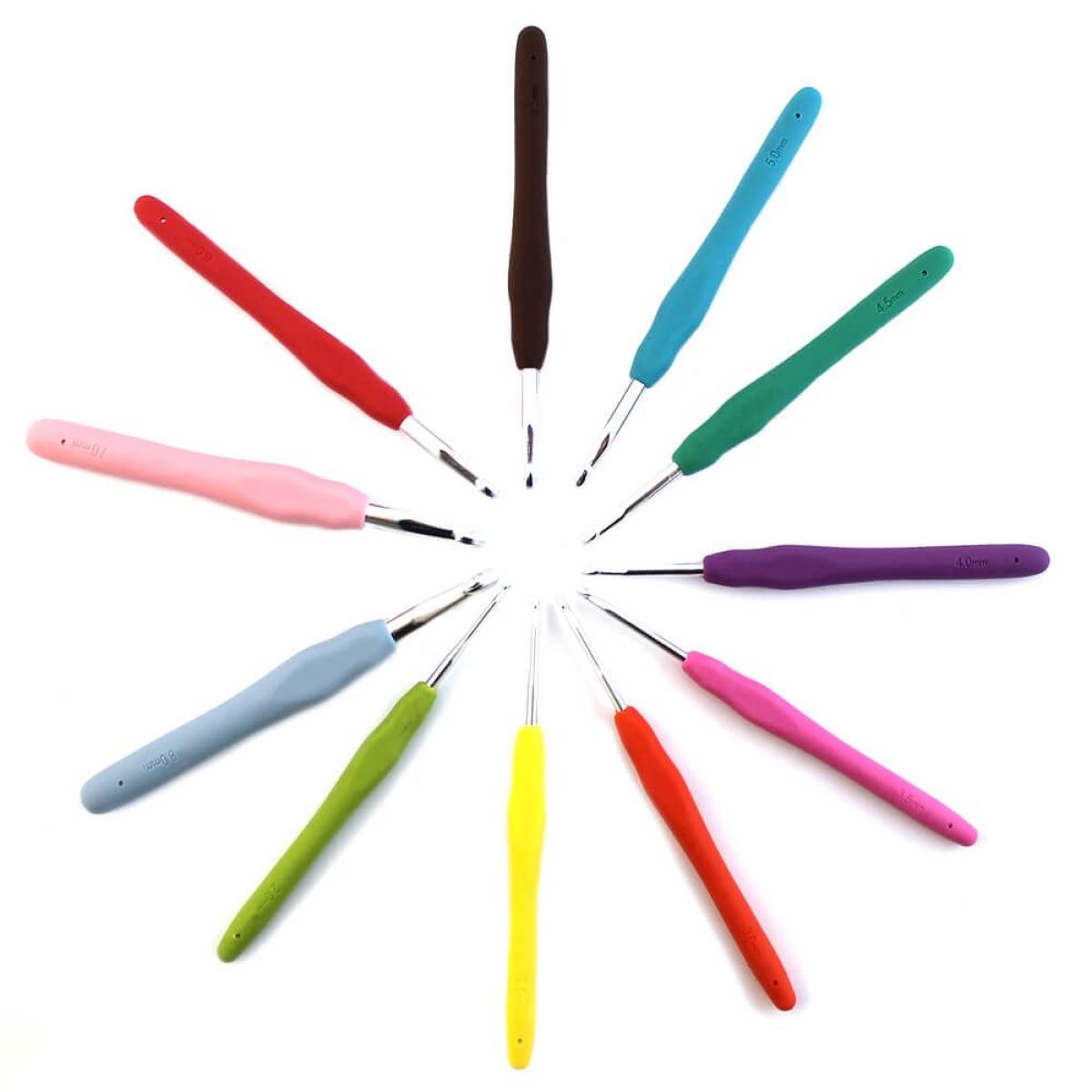 Opry Häkelnadel-Set mit Softgriff - 2mm-8mm Opry Häkelnadel-Set mit Softgriff - 2mm-8mm