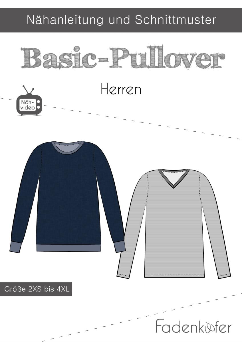 Basic-Pullover Herren von Fadenkäfer - Papierschnittmuster