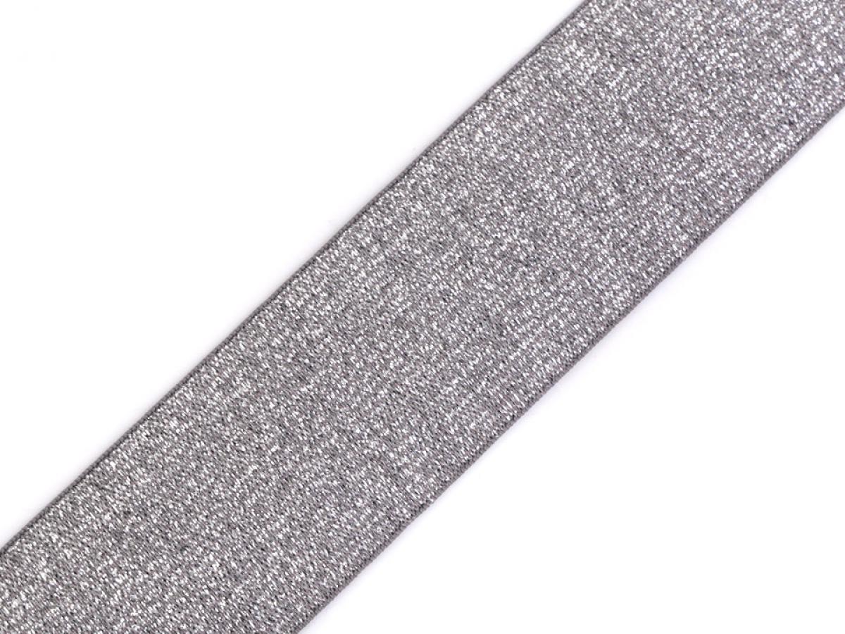 Gummiband grau Glitzer 40mm Breite Gummiband grau Glitzer 40mm Breite