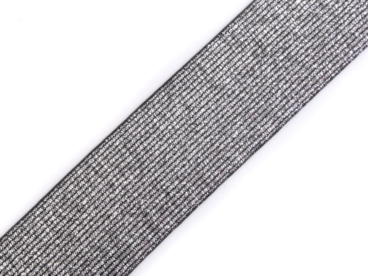 Gummiband schwarz Glitzer 40mm Breite Gummiband schwarz Glitzer 40mm Breite