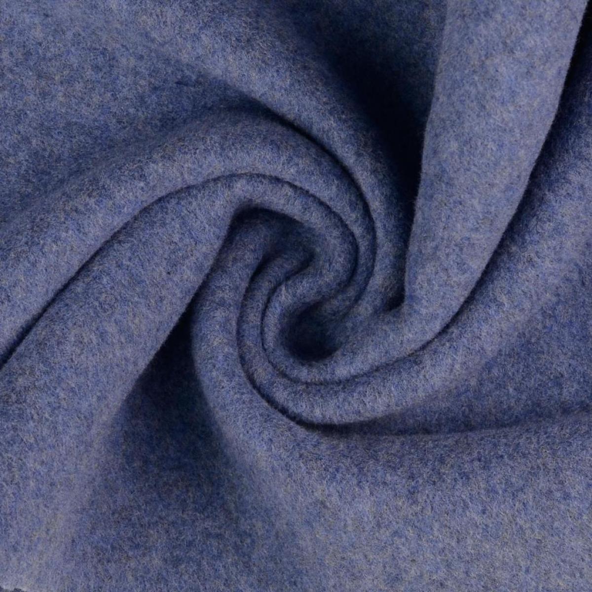 Baumwollfleece - jeansblau melange