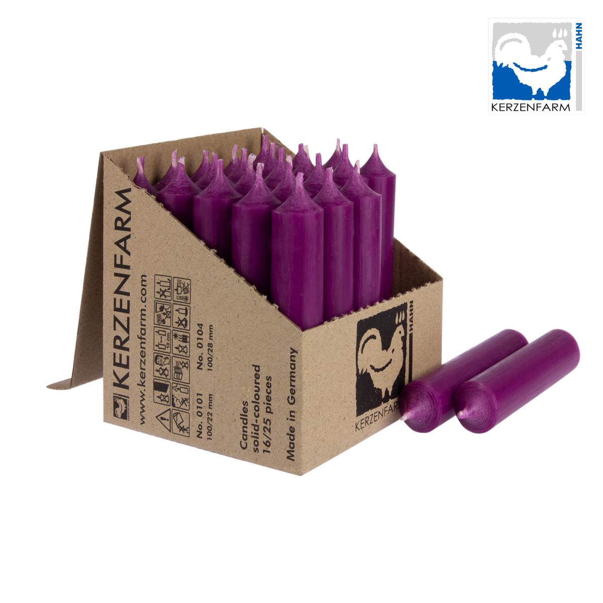 Stabkerze - aubergine 10cm lang - 22mm Durchmesser Stabkerze - aubergine 10cm lang - 22mm Durchmesser