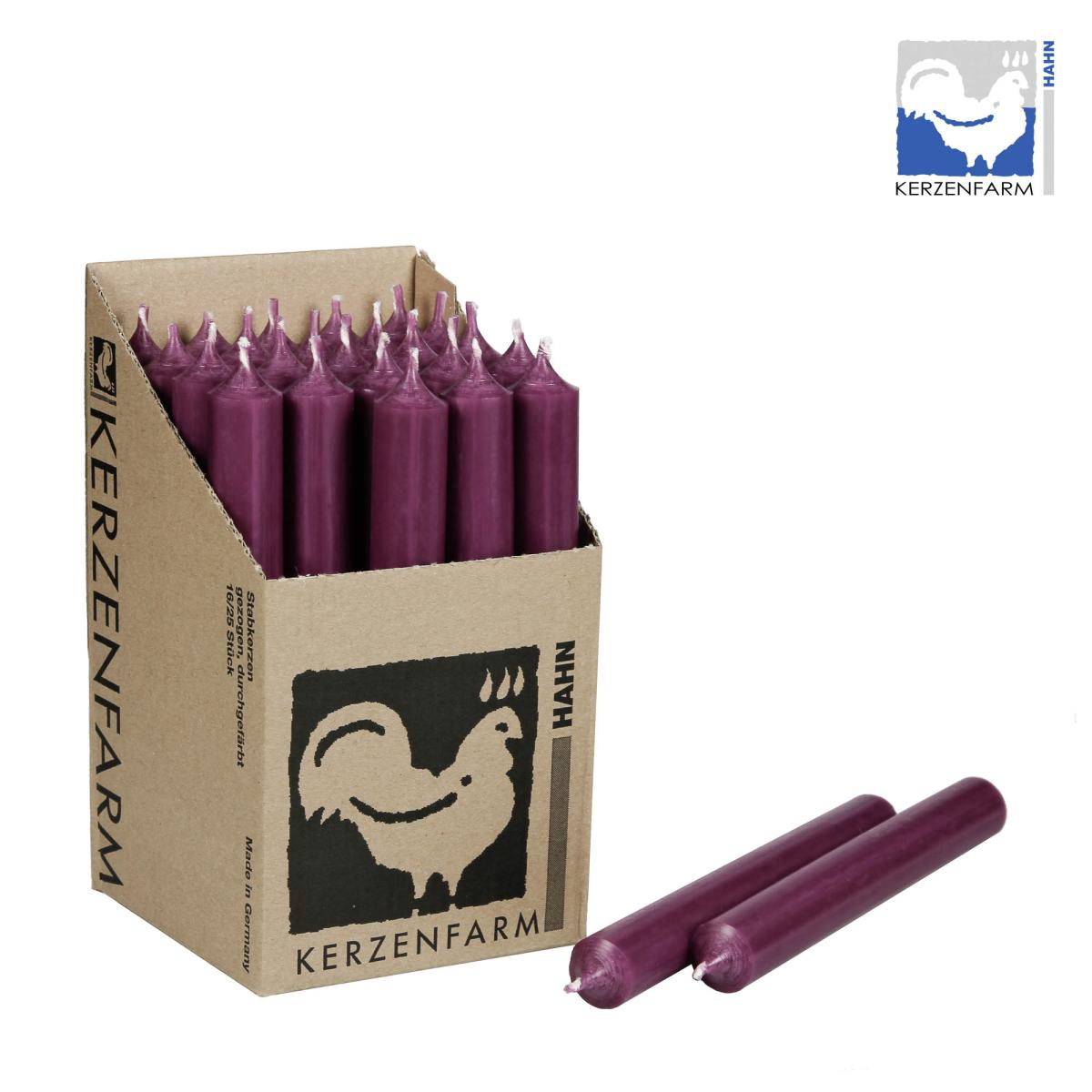Stabkerze - aubergine 18cm lang - 22mm Durchmesser Stabkerze - aubergine 18cm lang - 22mm Durchmesser