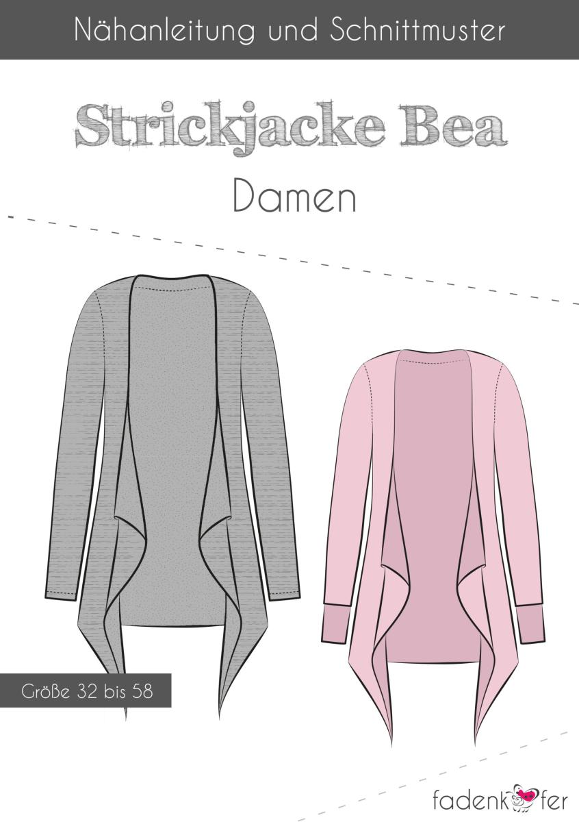 Strickjacke Bea Damen von Fadenkäfer - Papierschnittmuster Strickjacke Bea Damen von Fadenkäfer - Papierschnittmuster