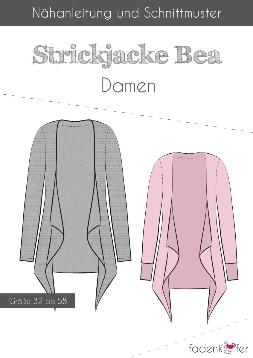 Strickjacke Bea Damen von Fadenkäfer - Papierschnittmuster