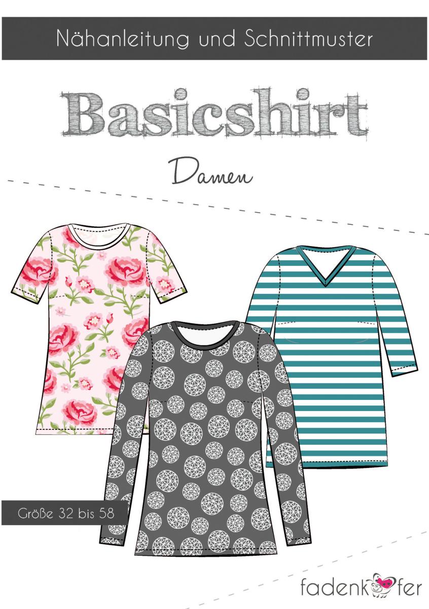 Basicshirt Damen von Fadenkäfer - Papierschnittmuster Basicshirt Damen von Fadenkäfer - Papierschnittmuster