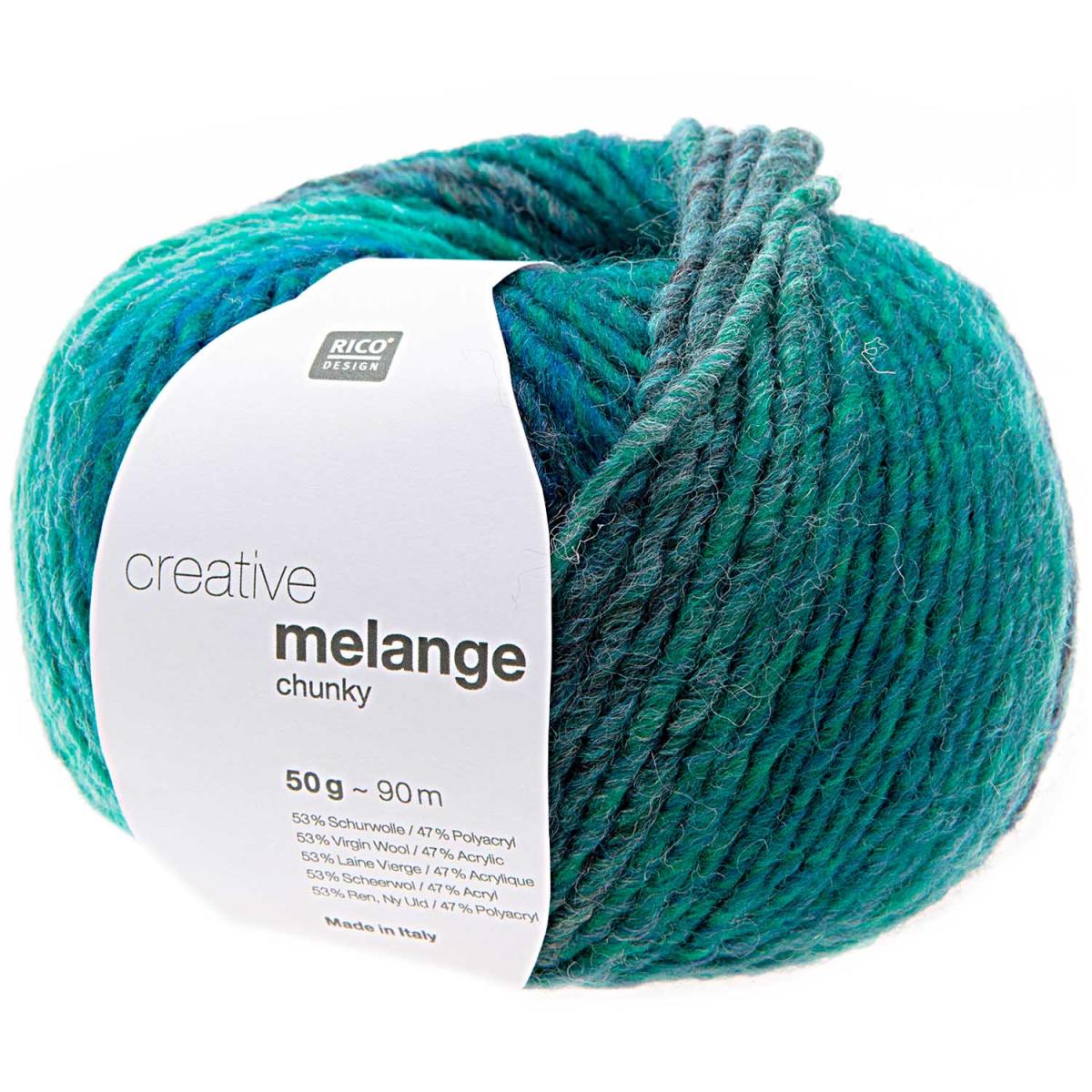 Rico Design Creative Melange chunky 50g 85m blau-grün Rico Design Creative Melange chunky 50g 85m blau-grün