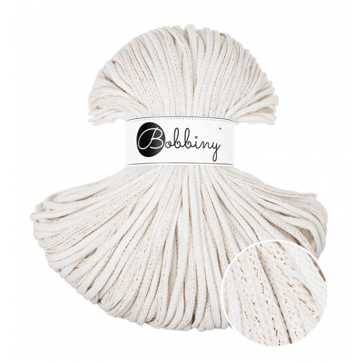 Bobbiny Flechtkordel Premium 5mm - golden offwhite Bobbiny Flechtkordel Premium 5mm - golden offwhite