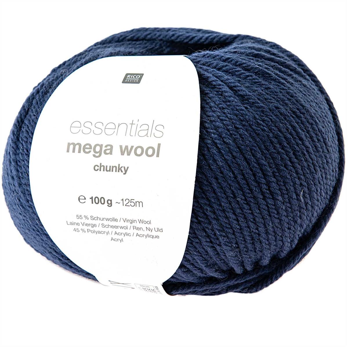 Rico Design Essentials Mega Wool chunky 100g 125m blau Rico Design Essentials Mega Wool chunky 100g 125m blau