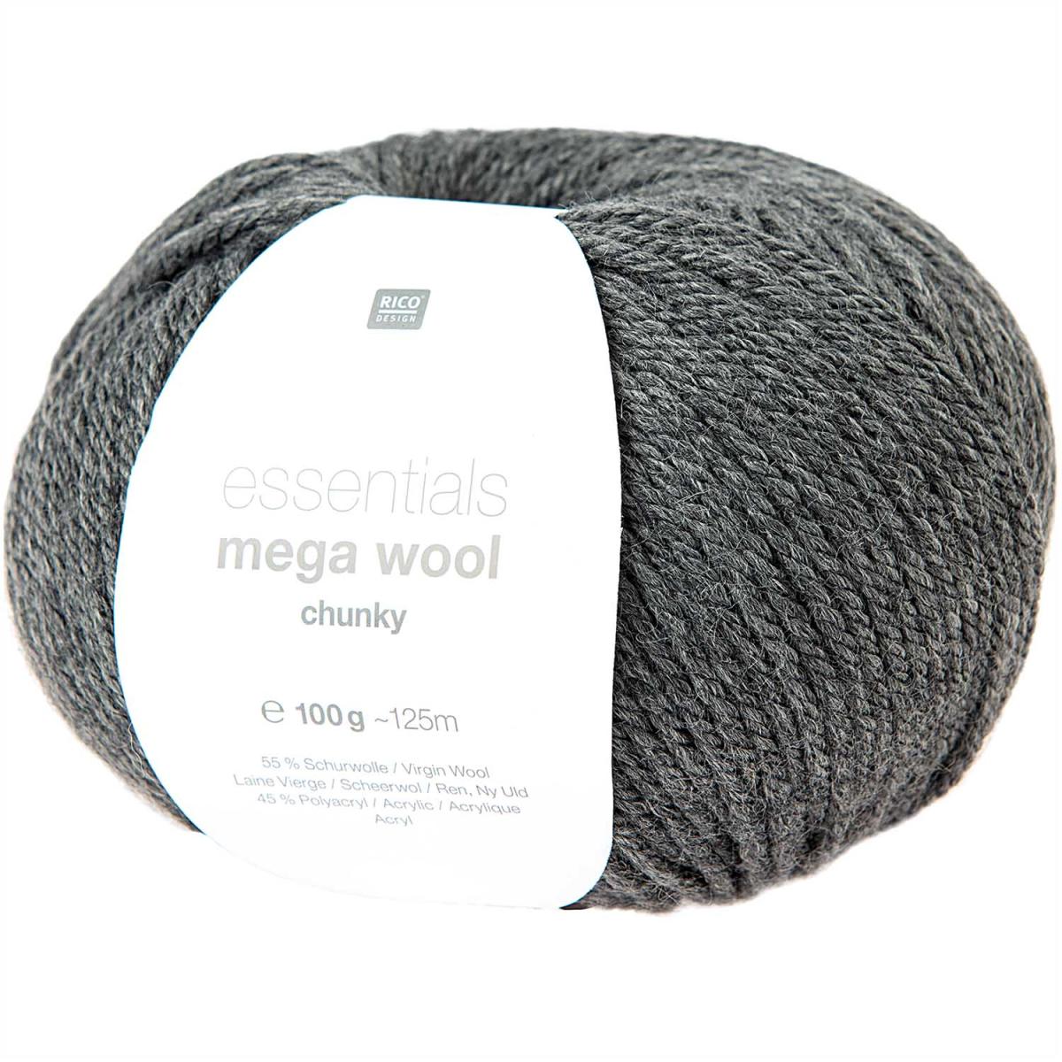 Rico Design Essentials Mega Wool chunky 100g 125m anthrazit Rico Design Essentials Mega Wool chunky 100g 125m anthrazit