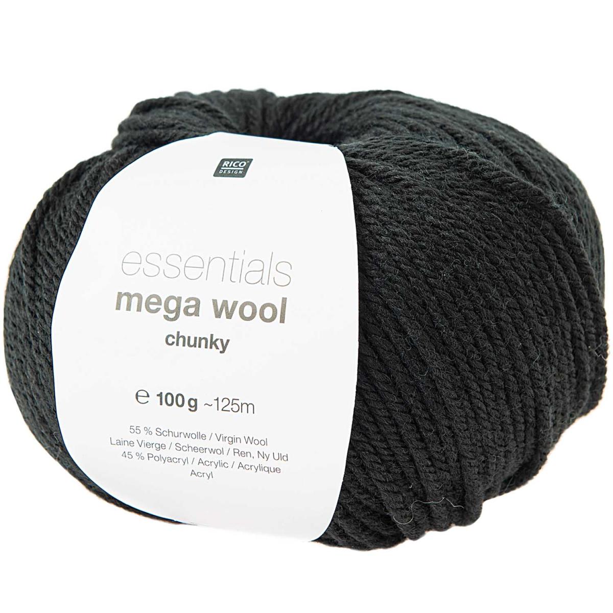 Rico Design Essentials Mega Wool chunky 100g 125m schwarz Rico Design Essentials Mega Wool chunky 100g 125m schwarz