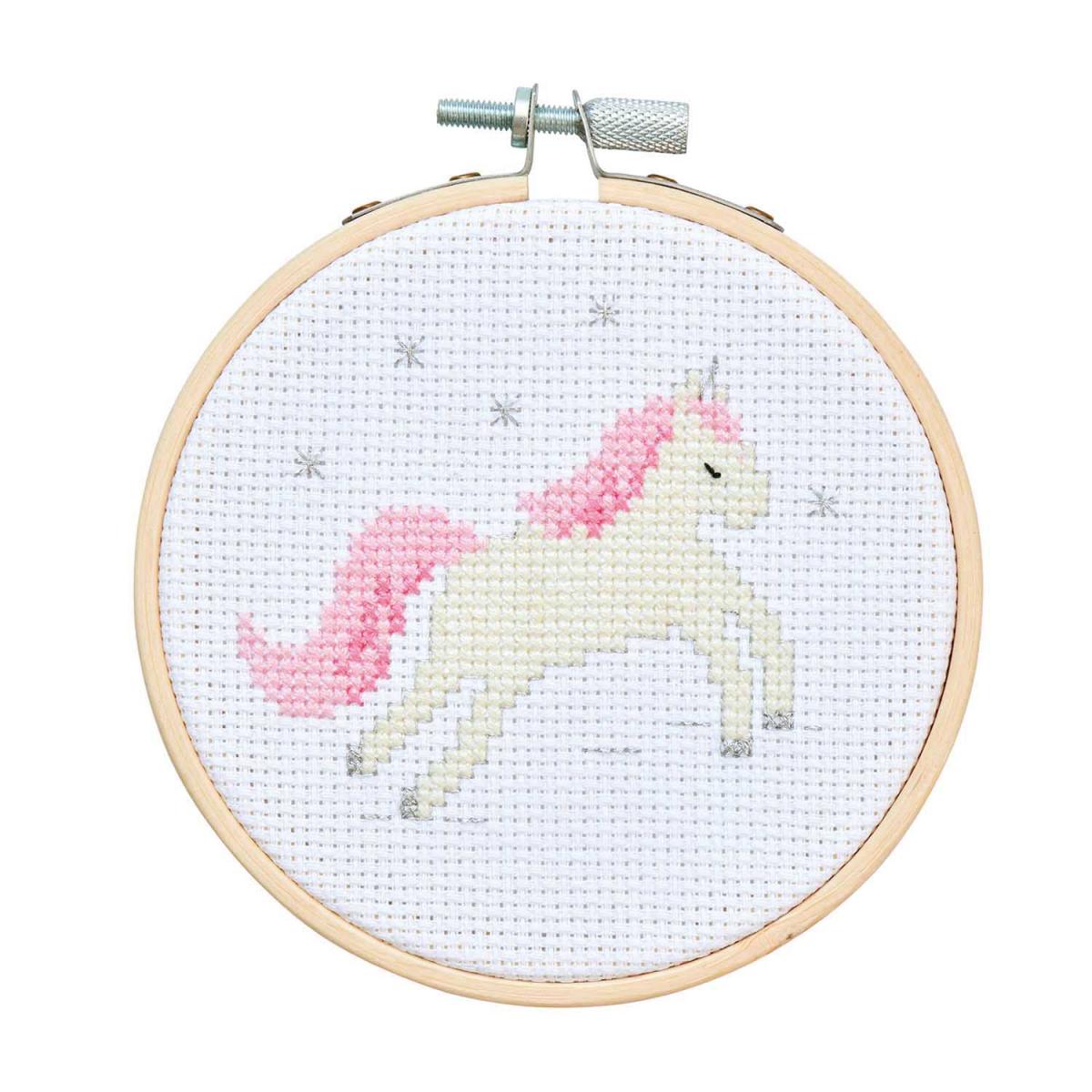 Rico Design Stickpackung Mini Kit Einhorn Bild Ø 10cm Rico Design Stickpackung Mini Kit Einhorn Bild Ø 10cm