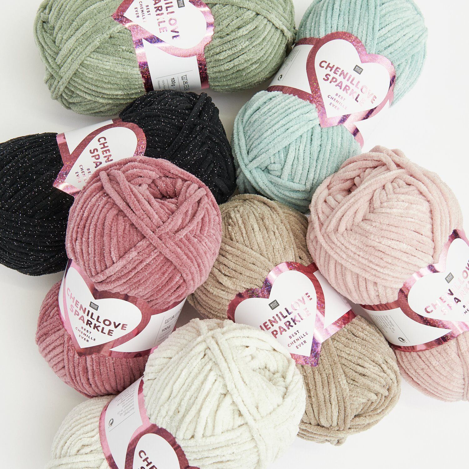 Chenillegarn zum häkeln in verschiedenen Farben