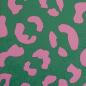 Preview: Kunstleder Leo Optik in grün und rosa in einer Detailansicht