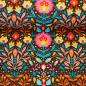 Preview: Canvasstoff Blumen Braun Türkis aus der Kollektion Secrets of Summer von Swafing