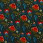 Preview: Detailaufnahme des floralen Canvasstoffs von Claire's Creative Forest