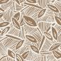 Preview: Baumwolle Satin - Blätter braun / ecru