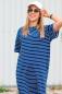 Preview: Oversizekleid aus ISA Baumwolljersey Streifen blau von Swafing