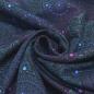 Preview: Schwarzer Baumwoll-Canvas mit Mandalas in Blau, Lila und Türkis