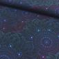 Preview: Canvas Stoff mit buntem Mandala-Muster auf schwarzem Hintergrund