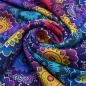 Preview: Lila Baumwoll-Canvas mit großen farbenfrohen Mandalas