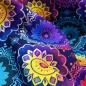 Preview: Canvas Stoffin lila mit bunten Mandalas