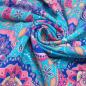 Preview: Canvas Stoff mit Mandala Muster in Türkis und Pink aus Baumwolle