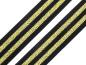Preview: Gummiband schwarz/gold  40mm Breite