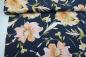 Preview: Viskose Twill "Big Flower" nachtblau Blumen apricot
