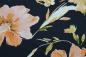 Preview: Viskose Twill "Big Flower" nachtblau Blumen apricot