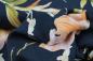 Preview: Viskose Twill "Big Flower" nachtblau Blumen apricot