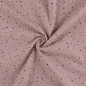 Preview: Musselin drapiert Schimmer rosa mit schwarzen Punkten