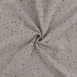 Preview: Musselin drapiert Schimmer sand mit schwarzen Punkten