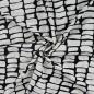 Preview: Voile Stoff schwarz ecru mit grafischem Steinmuster
