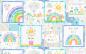 Preview: Patchworkbaumwolle „Raindrops & Sunshine“ Panel by Anne Rowan